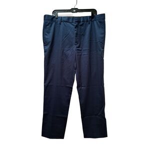 Lands' End Dress Pants Men’s 38x29 Navy Blue Straight Slim Fit Stretch